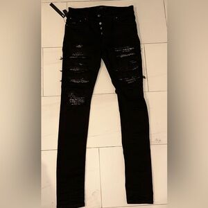 Amiri Distressed Black Jeans